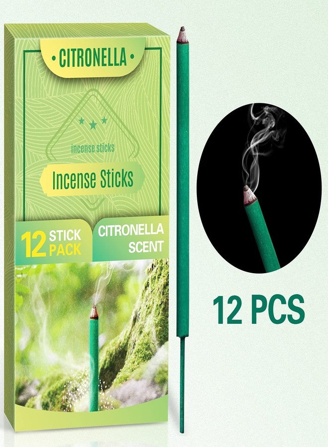 SCENTORINI Citronella Incense Sticks, Thick Citronella, Lemongrass Incense Sticks, for Outdoor Garden Patio Camping, 12 PCS - Image 2
